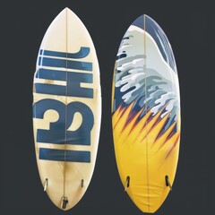 Two surfboard isolated on white background