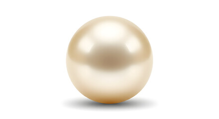 Obraz premium Close Up of a Cream and Brown Colored Pearl in a Spherical Shape with a Smooth Surface on a Clean White Background