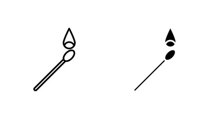 Matches icon in editable stroke and flat vector illustrations