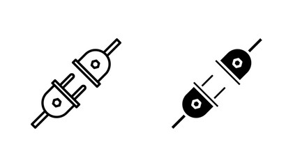 Plugin icon in editable stroke and flat vector illustrations