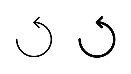 Reset icon in editable stroke and flat vector illustrations