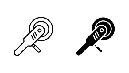 Polisher icon in editable stroke and flat vector illustrations