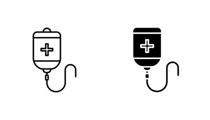 Chemotherapy icon in editable stroke and flat vector illustrations