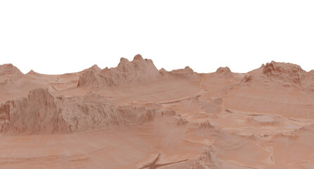 Fototapeta premium Desert Canyon Landscape isolated on white