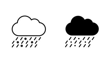 Hail icon in editable stroke and flat vector illustrations