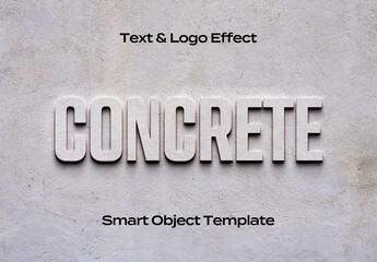 Concrete Texture Stone 3D Text Logo Style Effect Mockup Logotype Template Shape