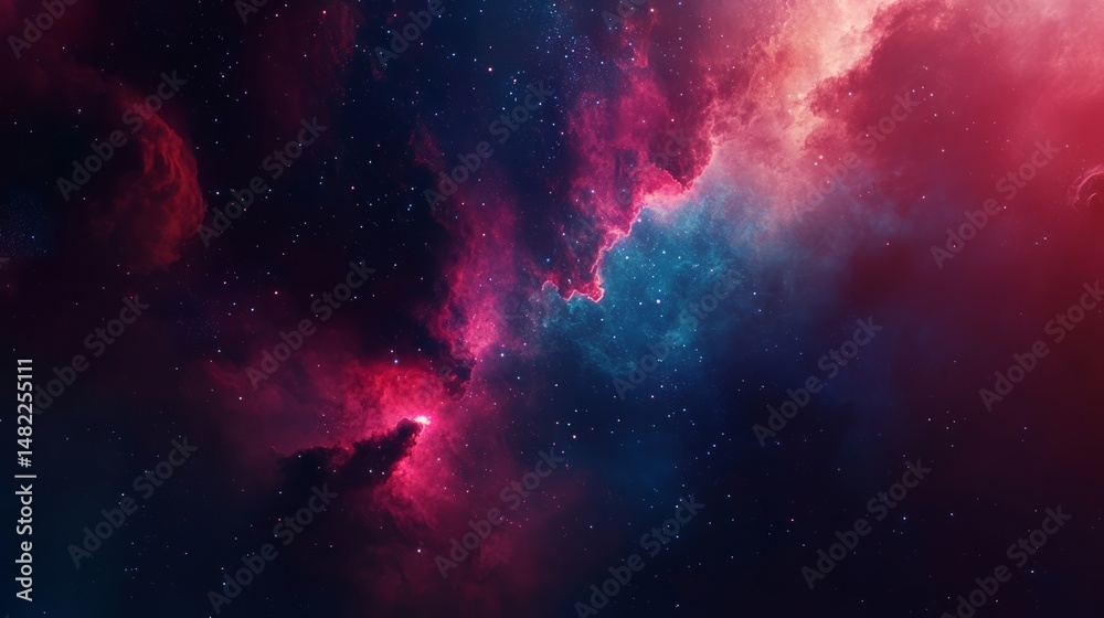 Wall mural colorful space galaxy nebula with vibrant cosmic cloud and starry night sky featuring a supernova ex