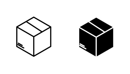 Package icon in editable stroke and flat vector illustrations
