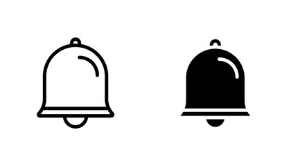 Notification icon in editable stroke and flat vector illustrations