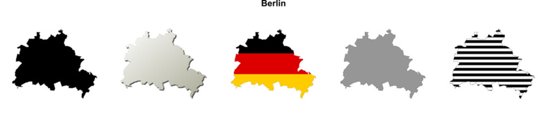 Berlin state (Germany) outline map set