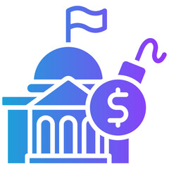 Government Debt glyph gradient icon