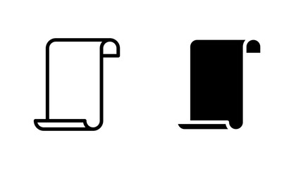 Scroll icon in editable stroke and flat vector illustrations