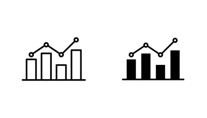 Analytic icon in editable stroke and flat vector illustrations
