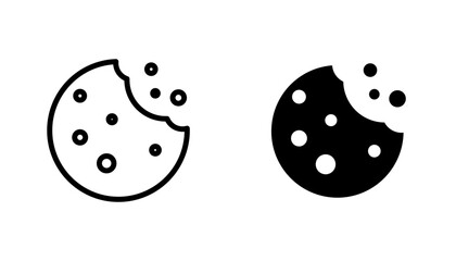 Cookie icon in editable stroke and flat vector illustrations