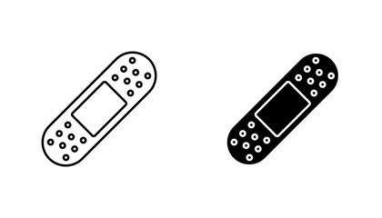 Bandage icon in editable stroke and flat vector illustrations