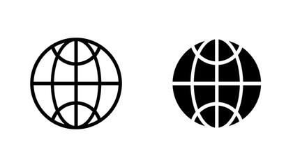 Website icon in editable stroke and flat vector illustrations