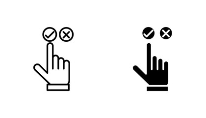 Choice icon in editable stroke and flat vector illustrations
