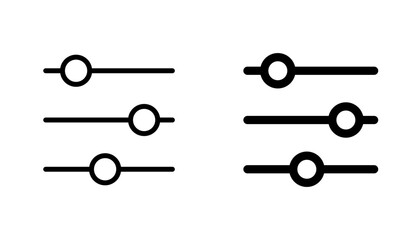Filter Control icon in editable stroke and flat vector illustrations
