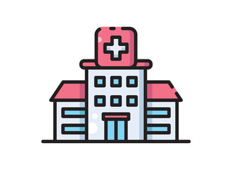 set icon of an Building Hospital Fill Style