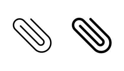 Clip icon in editable stroke and flat vector illustrations