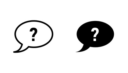 Question icon in editable stroke and flat vector illustrations