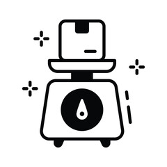 Visually appealing glyph icon of parcel weight scale
