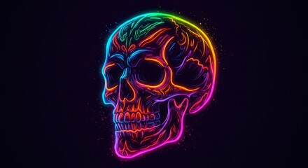 Colorful skull graphic art
