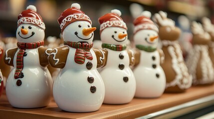 Festive snowmen figurines