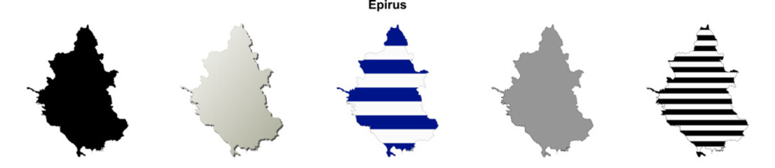 Obraz premium Epirus (Greece) blank outline map set