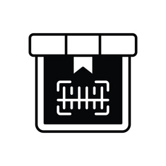 Trendy glyph icon of product barcode label