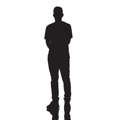 Vector silhouette set of human on white background 