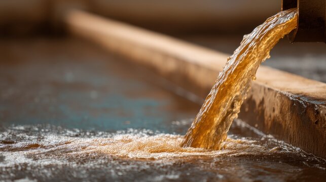 High-detail image of professional sediment flushing process in a dynamic setting.