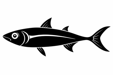 sardine silhouette line art vector illustration with a white background