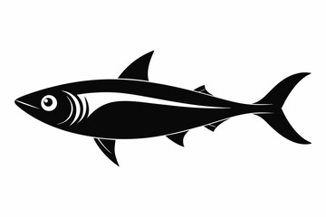 Obraz premium sardine silhouette line art vector illustration with a white background