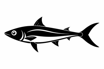 Obraz premium sardine silhouette line art vector illustration with a white background