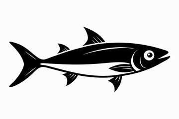sardine silhouette line art vector illustration with a white background