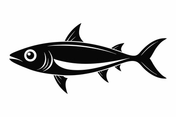 sardine silhouette line art vector illustration with a white background