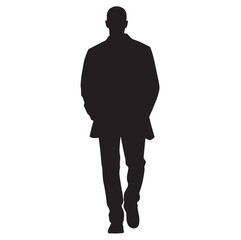 Obraz premium Vector silhouette set of man on white background 