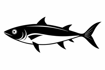 sardine silhouette line art vector illustration with a white background