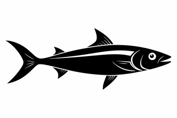 sardine silhouette line art vector illustration with a white background