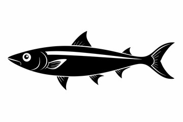 sardine silhouette line art vector illustration with a white background