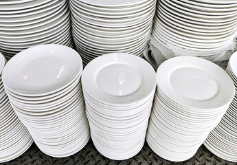 Stack of various Ceramic Mugs.