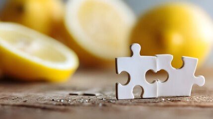 Lone Puzzle Piece on Right with Wide Background for Collaboration and Problem Solving