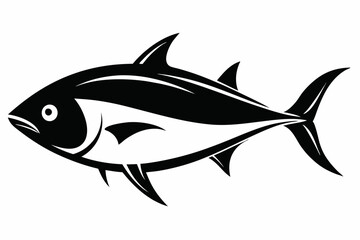 tuna silhouette line art vector illustration with a white background