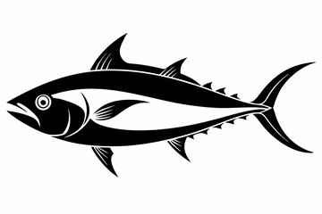 Obraz premium tuna silhouette line art vector illustration with a white background