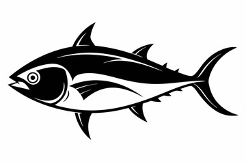 Obraz premium tuna silhouette line art vector illustration with a white background