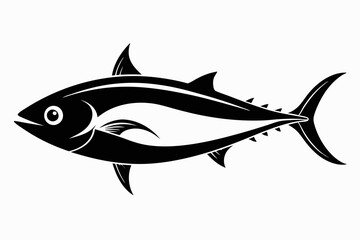 tuna silhouette line art vector illustration with a white background