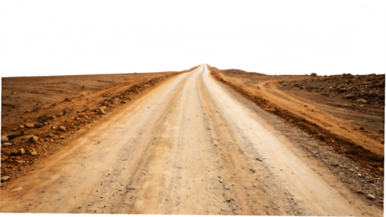 dirt road isolated on white background. PNG.AI GENERATED