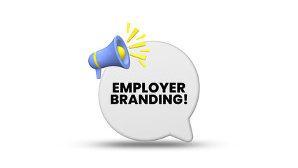 employer branding tag. Survey or feedback sign. 3d speech bubble.