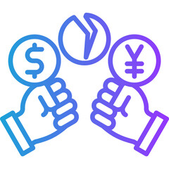 War Economy line gradient icon